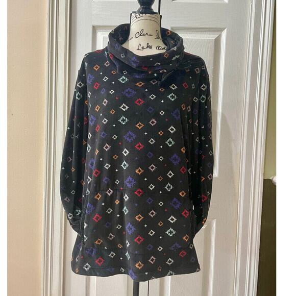 Jasmine & Ginger Sweatshirt crossover Neck Sz X-Large Velvet Kangaroo Pockets - Picture 16 of 16